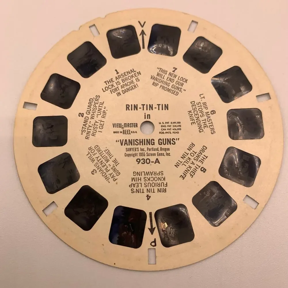 Vintage Sawyer’s View-Master Rin-Tin-Tin Packet B930 3 Reel Set with Sleeves